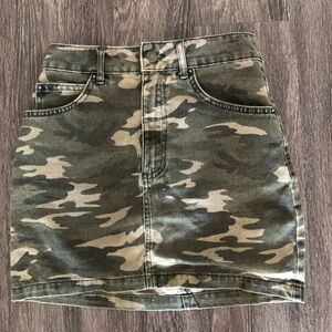 Pull&Bear Camo Denim Mini Skirt